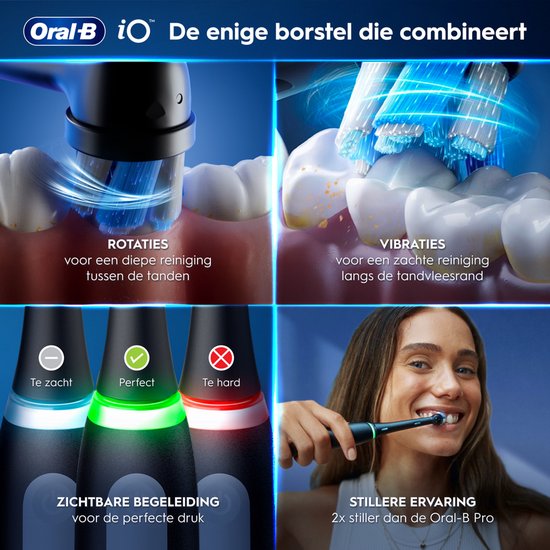 Oral-B iO 3 Elektrische Tandenborstel - Duo Zwart en Roze - inclusief Reisetui