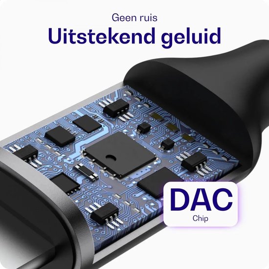 Buddi Ease | 3.5mm Headset Jack naar USB-C Adapter | USB - C naar Aux | Aux Audio Kabel | DAC Chip | Verloopstuk Koptelefoon en Oortjes | Koppelstuk | Tussenstuk | Converter | 16Bit/48kHz | Zwart