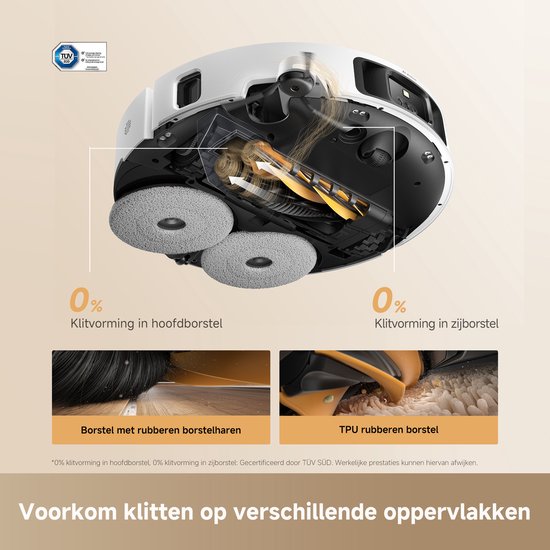 Dreame Robotstofzuiger L50s Pro Ultra - Robotstofzuiger met dweilfunctie - Automatisch Leegstation - 30.000 Pa zuigkracht - Geschikt voor huisdierharen - DryBoard - Wit
