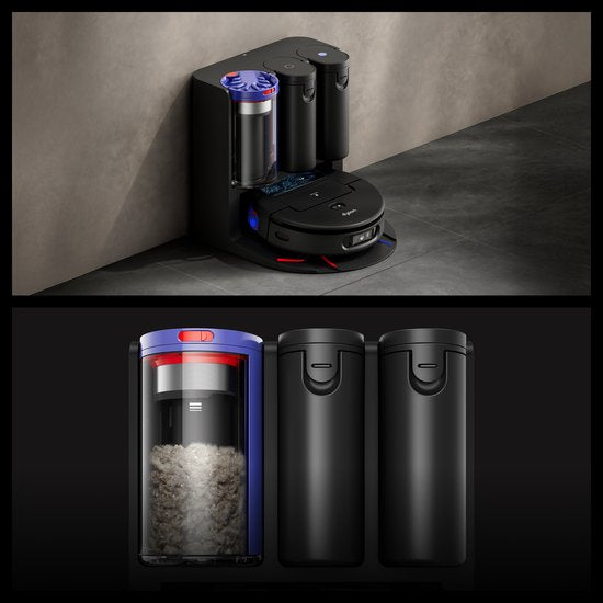 Dyson Spot+Scrub AI - Robotstofzuiger met Dweilfunctie - Dweilrobot - AI Vlekdetectie en Automatisch Leegstation - Zwart