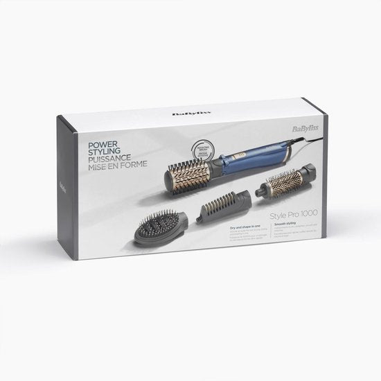 BaByliss Style Pro 1000 AS965E Föhnborstel - Multistyler met 4 opzetstukken - Roterende 50mm opzetborstel - Coolshot - 1000W [Airstyler] - Krulborstel