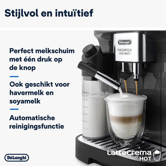 De’Longhi Magnifica Evo Next ECAM310.60.GB - Volautomatische Espressomachine - LatteCrema Hot Technology en 10 recepten - Zwart/Grijs