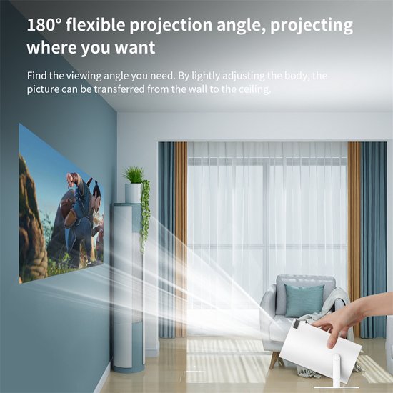 Ultieme Draagbare WiFi 6 Mini Beamer - 200 ANSI Lumen - Projector Streamen - BT 5.0 - Android - Home Cinema