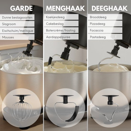 Keukenmachine - Keukenrobot - Foodprocessor met 12 Standen - Keukenmixer met RVS kom - Drie Opzetstukken - 3.5L - COOK-IT