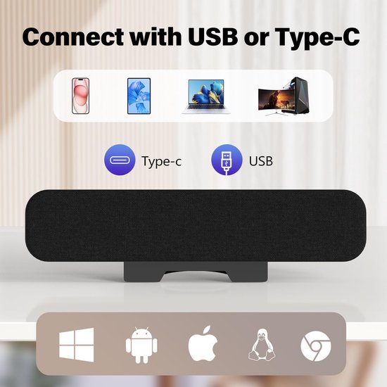 Mini Soundbar – TV Soundbar – Bluetooth Soundbar - Multimedia speaker