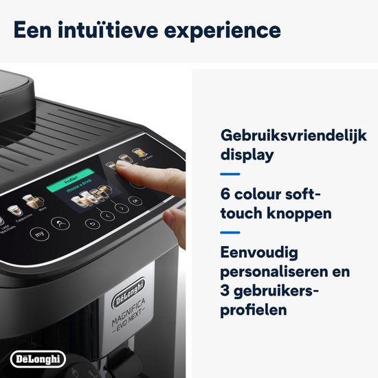 De’Longhi Magnifica Evo Next ECAM310.60.GB - Volautomatische Espressomachine - LatteCrema Hot Technology en 10 recepten - Zwart/Grijs