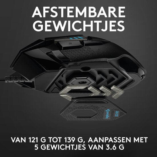 Logitech G502 HERO - Bedrade Gaming Muis - 25.600 DPI - Rechtshandig - Zwart