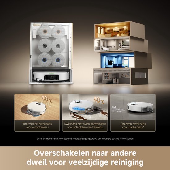 Dreame Matrix10 Ultra White – Robotstofzuiger én dweil met automatische dweilwissel – 30.000 Pa zuigkracht – 100°C zelfreinigend systeem – Voor tapijt, harde vloeren en drempels