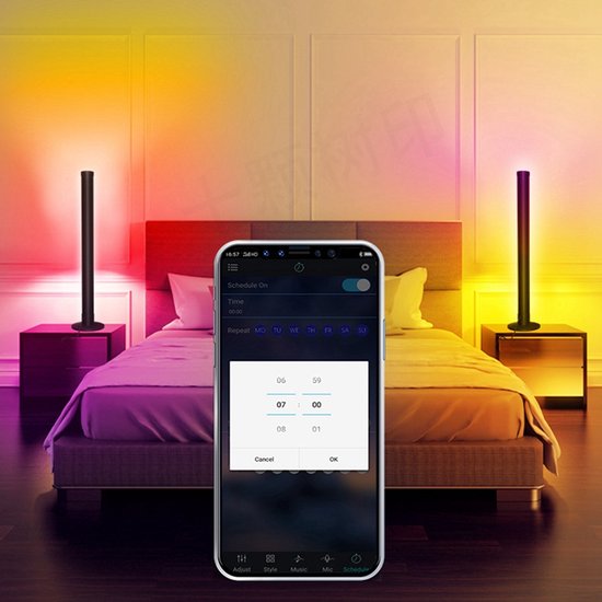 Lichtendirect - Smart Light Bar – RGB LED -Tafellamp- sfeerlamp – 2 stuks - TV verlichting – App & afstandsbediening – USB- Bureaulamp