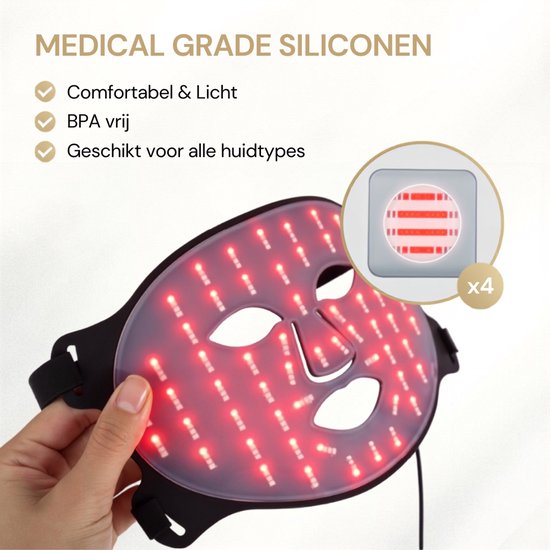 Maxi Meilleur® Nova Series Full Set - Rood & Nabij infrarood - led gezichtsmasker lichttherapie - Anti-aging LED masker met rood licht therapie - Led Face mask - infrarood masker - led masker lichttherapie - Red Light therapy mask