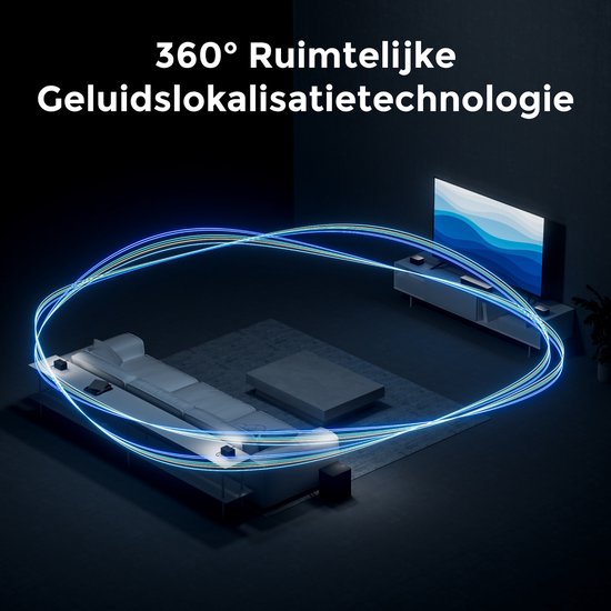 ULTIMEA Poseidon D80 Boom - 7.1 Soundbar voor tv - met Dolby Atmos Soundbar - Draadloze Subwoofer & 4 Surround Speakers - Zwart