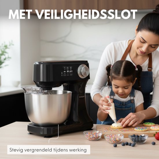 Keukenmachine - Keukenrobot - Foodprocessor met 12 Standen - Keukenmixer met RVS kom - Drie Opzetstukken - 3.5L - COOK-IT
