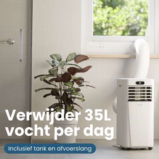 Auronic Mobiele Airco - 7.000 BTU - 3-in-1 - Airconditioning met 2 Raamafdichtingskits - Ventilator - Ontvochtiger - Tot 20m² - Wit