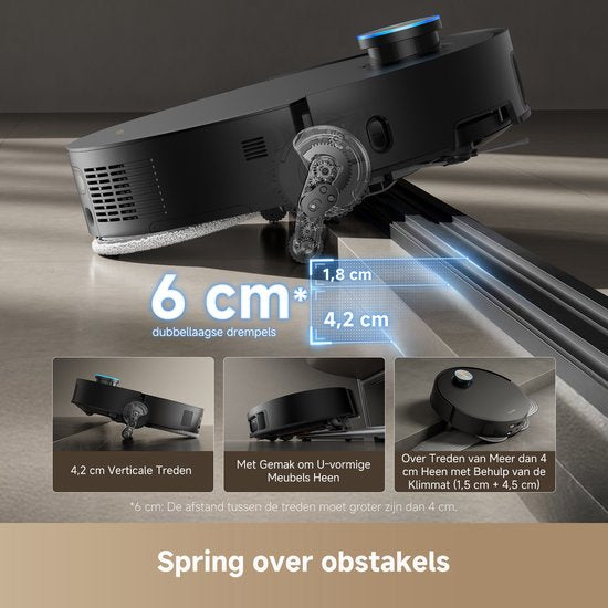 Dreame X50 Ultra Complete - Robotstofzuiger met dweilfunctie - Geschikt voor huisdierharen - Complete Accessoires kit - Eenvoudig schoonmaken van laag meubilair - Zwart