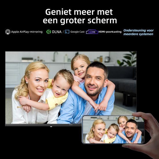 CHiQ L40FT - Smart TV 40 Inch - Full HD - Google TV - Randloos Metal Design - Dolby Audio - Nieuw