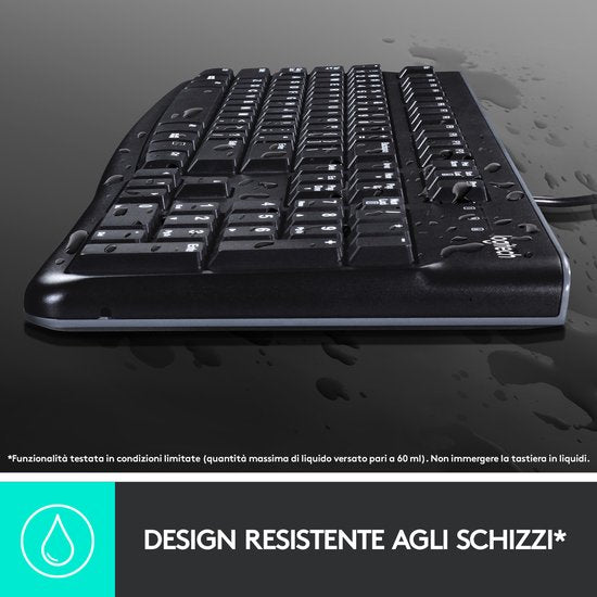 Logitech K120 - Bedraad Toetsenbord - QWERTY - ISO - Zwart