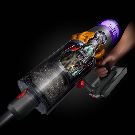 Dyson V15 Detect Absolute - Steelstofzuiger - Nikkel/Geel - 230 Air Watts - Geavanceerde detectie