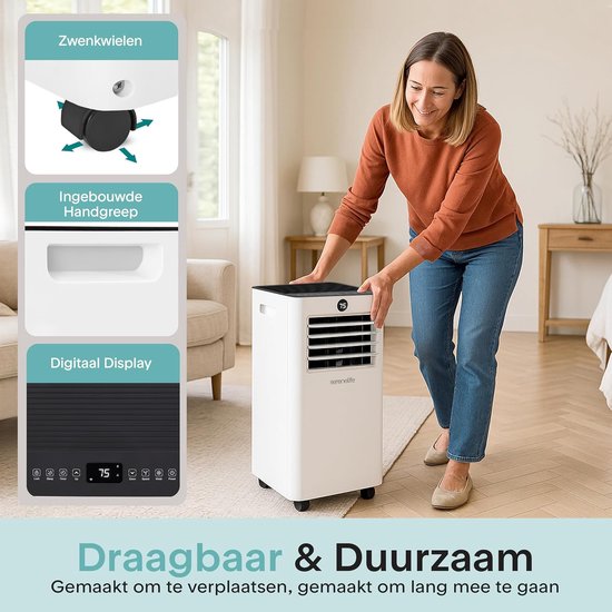 Mobiele Airco - Draagbare Airco - Ruimte Klimaat - 4-in-1 Functionaliteit - 7000 BTU - Wit