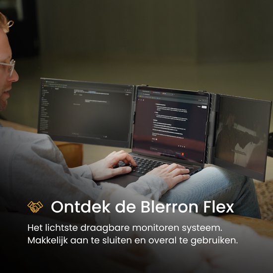 Blerron Flex - 14 Inch - Portable Monitoren - Lichtste model 1 KG - Draagbare Monitor - Portable Monitor - Beeldscherm - USB-C/HDMI - 1920x1080 FHD