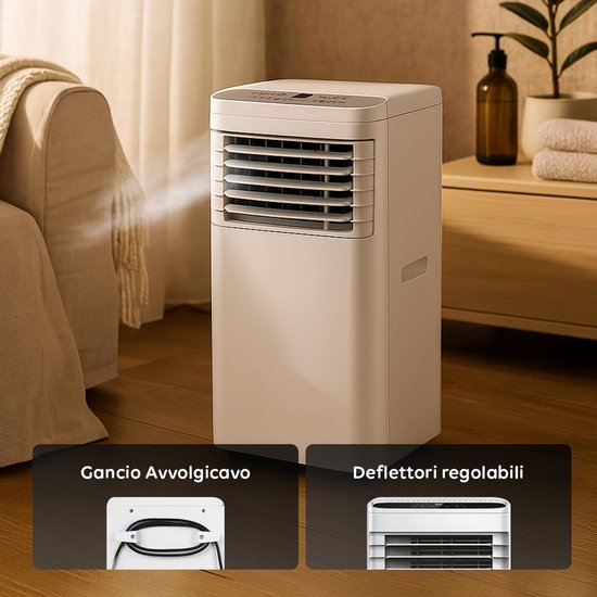 Mobiele airco - Draagbare koeler - Ruimte koelen - 3-in-1 functie - 9000 BTU - Wit
