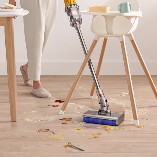 Dyson V12s Detect Slim Submarine - Steelstofzuiger met dweilfunctie - Nikkel/Geel - 140 Air Watts - HEPA-filtratie