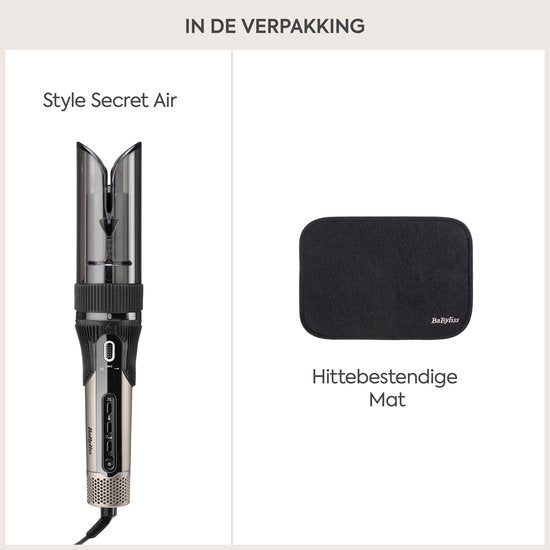 BaByliss Style Secret Air Automatische Krultang C6688E - Auto-Curl Technologie - Prachtige Krullen en Golven - Snel en Veilig Stylen - 3 draairichtingen - 4 timerinstellingen