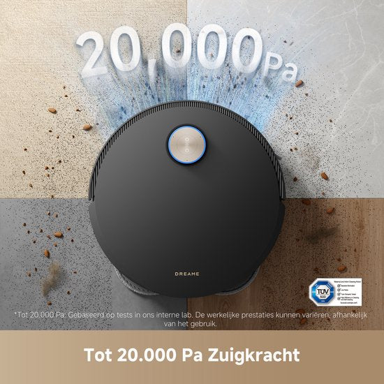 Dreame X50 Ultra Complete - Robotstofzuiger met dweilfunctie - Geschikt voor huisdierharen - Complete Accessoires kit - Eenvoudig schoonmaken van laag meubilair - Zwart