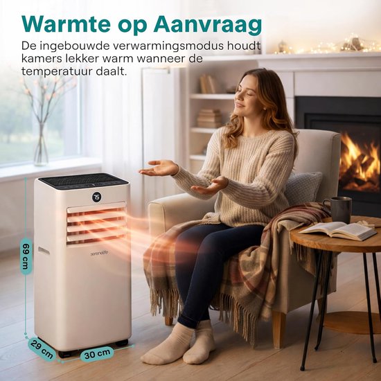 Mobiele Airco - Draagbare Airco - Ruimte Klimaat - 4-in-1 Functionaliteit - 7000 BTU - Wit