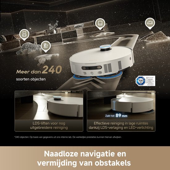 Dreame Matrix10 Ultra White – Robotstofzuiger én dweil met automatische dweilwissel – 30.000 Pa zuigkracht – 100°C zelfreinigend systeem – Voor tapijt, harde vloeren en drempels