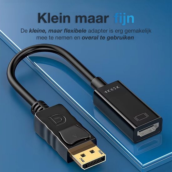 Qost - 4K DisplayPort naar HDMI adapter - DP to HDMI - 4K@30Hz - Gold Plated - Zwart - Compatibel met Computer / Monitor / TV / Projector / Dell / Lenovo / HP