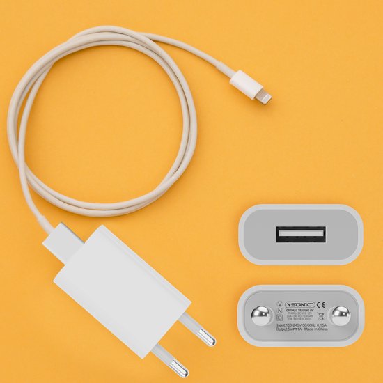YSONIC Oplader - Universele Lader - USB A Poort Adapter - Type A Stekker - Geschikt voor Smartphones - Wit