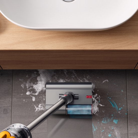 Dyson V12s Detect Slim Submarine - Steelstofzuiger met dweilfunctie - Nikkel/Geel - 140 Air Watts - HEPA-filtratie