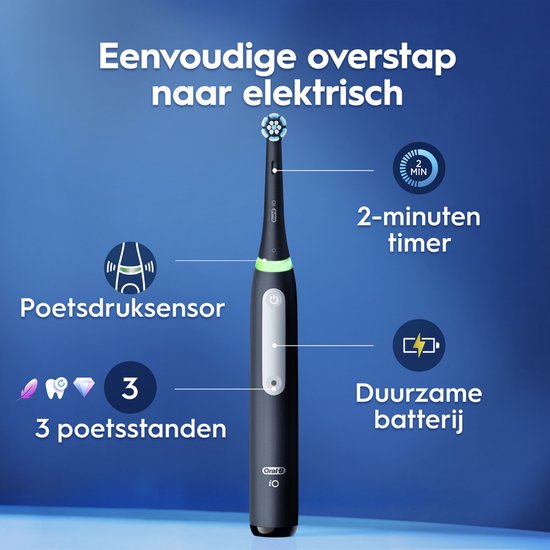 Oral-B iO 3 Elektrische Tandenborstel - Duo Zwart en Roze - inclusief Reisetui