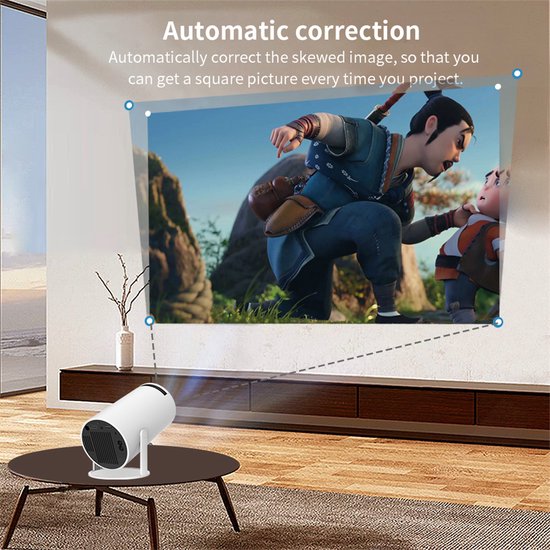 Ultieme Draagbare WiFi 6 Mini Beamer - 200 ANSI Lumen - Projector Streamen - BT 5.0 - Android - Home Cinema