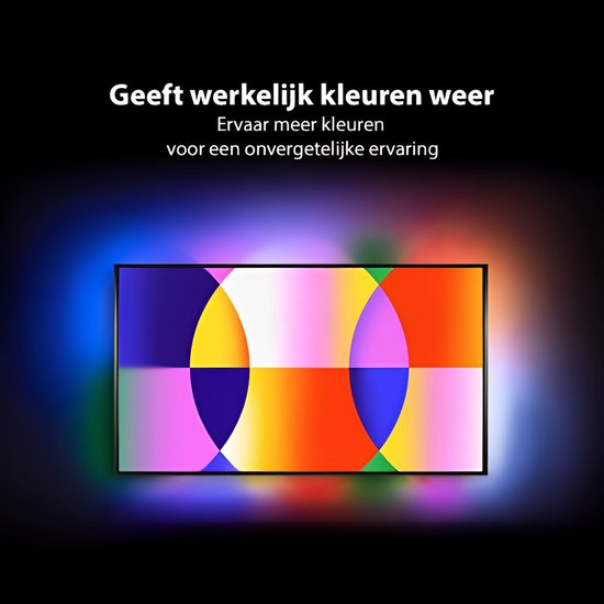 Glowinh Premium Tv Backlight- Led Verlichting - 90-100 Inch -Ambilight - Ambient Light - Led Verlichting TV - Led Strips - Led Light Strips - App Gebruik Tuya/Smartlife- Led Strips - Led Light - Gaming - Tv - Laptop - Compatibel met Alexia & Google