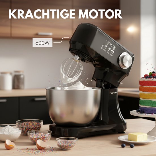Keukenmachine - Keukenrobot - Foodprocessor met 12 Standen - Keukenmixer met RVS kom - Drie Opzetstukken - 3.5L - COOK-IT