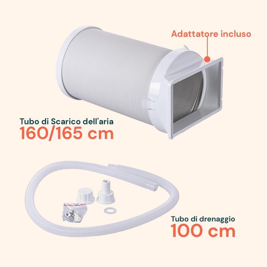 Mobiele airco - Draagbare koeler - Ruimte koelen - 3-in-1 functie - 9000 BTU - Wit