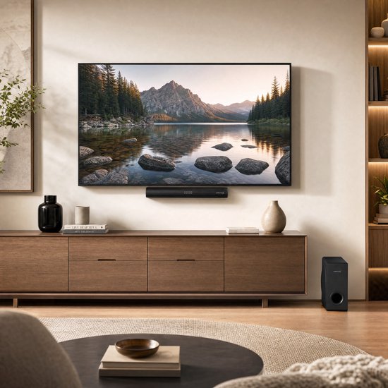VolkanoX Soundbar - Draadloze Subwoofer - Soundbars voor TV - Zeer Compact Formaat 40cm Breed - 240W Soundbar met Subwoofer - HDMI ARC - Bluetooth