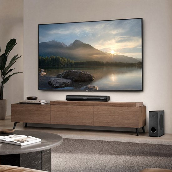 VolkanoX Soundbar - Draadloze Subwoofer - Soundbars voor TV - Zeer Compact Formaat 40cm Breed - 240W Soundbar met Subwoofer - HDMI ARC - Bluetooth
