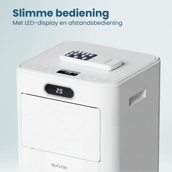 Auronic Mobiele Airco - 7.000 BTU - 3-in-1 - Airconditioning met 2 Raamafdichtingskits - Ventilator - Ontvochtiger - Tot 20m² - Wit