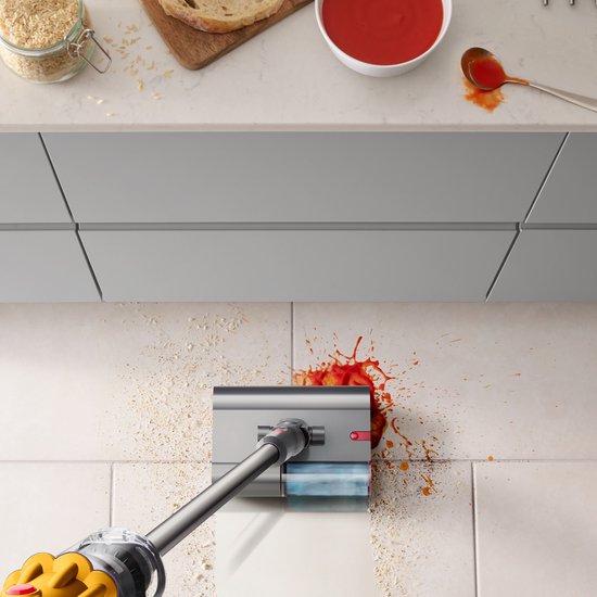 Dyson V12s Detect Slim Submarine - Steelstofzuiger met dweilfunctie - Nikkel/Geel - 140 Air Watts - HEPA-filtratie