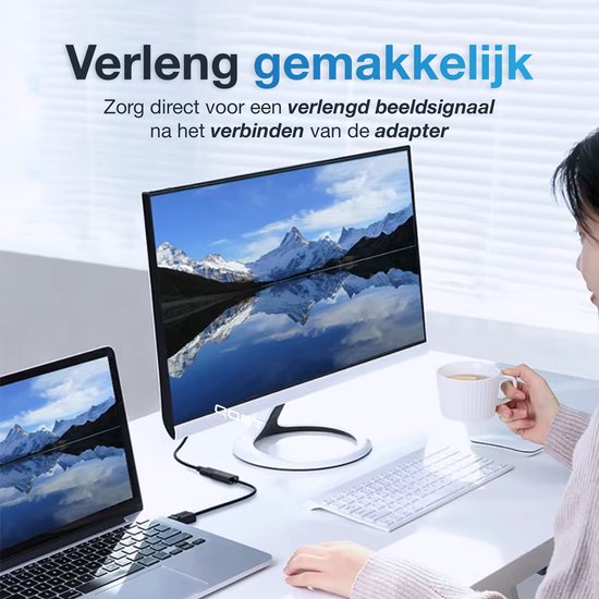 Qost - 4K DisplayPort naar HDMI adapter - DP to HDMI - 4K@30Hz - Gold Plated - Zwart - Compatibel met Computer / Monitor / TV / Projector / Dell / Lenovo / HP