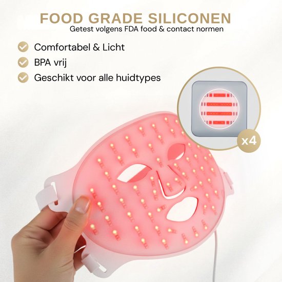 Maxi Meilleur® led masker lichttherapie - Nova series Red Light Therapy - Led Face mask white - huidverjongingsapparaat gezicht - rood licht therapie - infraroodtherapie - collageen masker - LED Gezichtsmasker
