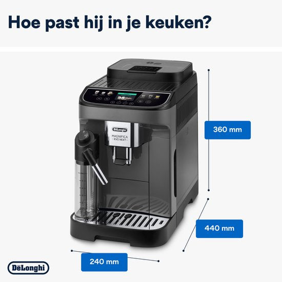 De’Longhi Magnifica Evo Next ECAM310.60.GB - Volautomatische Espressomachine - LatteCrema Hot Technology en 10 recepten - Zwart/Grijs