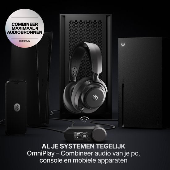 SteelSeries - Arctis Nova Pro Omni - Hi-Res Wireless Certified Gaming Headset - PC, PlayStation, Xbox & Switch - Zwart