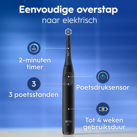 Oral-B iO2 Night Black Elektrische Tandenborstel - 1 Opzetborstel - 1 Reisetui