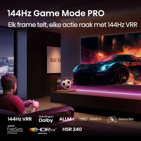 Hisense 55E7Q PRO - 55 inch - 4K QLED - 144hz - 2025 - Smart TV