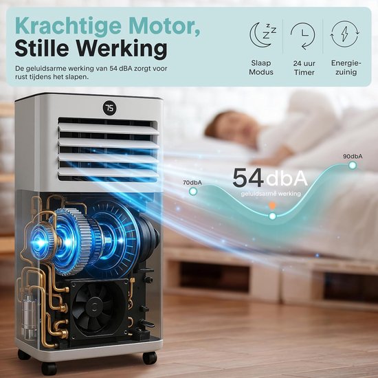 Mobiele Airco - Draagbare Airco - Ruimte Klimaat - 4-in-1 Functionaliteit - 7000 BTU - Wit
