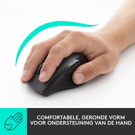 Logitech M705 - Draadloze Marathon Muis - USB - Rechtshandig - Grijs