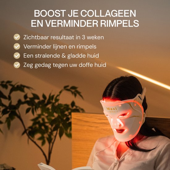 Maxi Meilleur® Nova Series Full Set - Red Light Therapy - Led Face mask white - huidverjongingsapparaat gezicht - rood licht therapie - infraroodtherapie - collageen masker - LED Gezichtsmasker voor gezicht, hals & borst